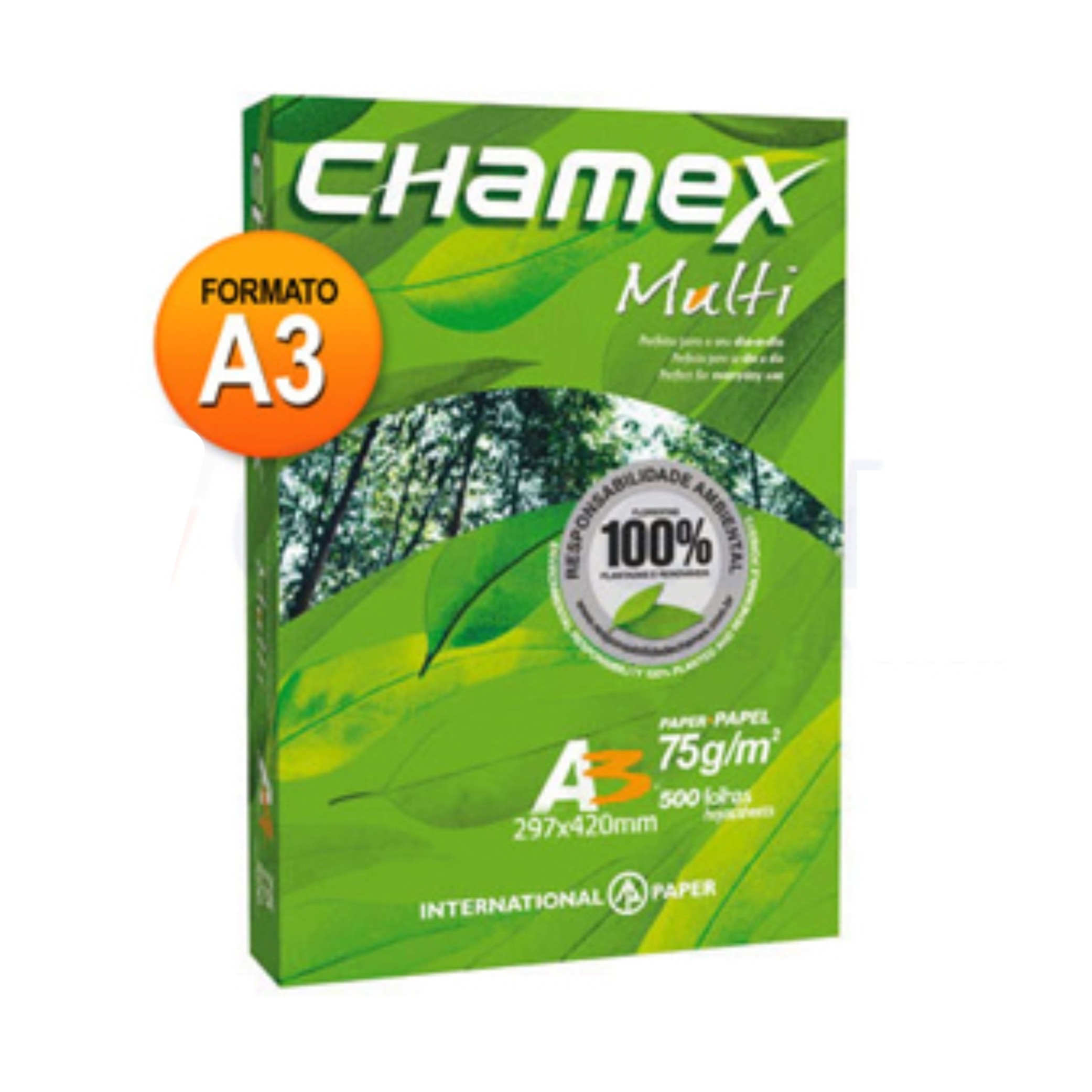 PAPEL BOND D/75 GR. T: A-3 PAQUETE X 500 UNIDADES CHAMEX MULTI